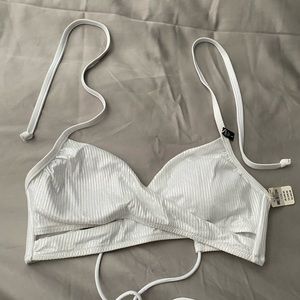 Satiny White Bikini Top
